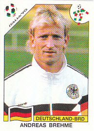 Andreas Brehme WC 1990 Germany samolepka Panini World Cup Story #200